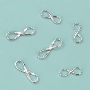 Breloque numéro 8 <span class=keywords><strong>E609</strong></span> avec anneau de saut permanent s925 en argent sterling cz pendentifs à breloques pour bijoux bricolage - Product Image 5