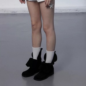 Bottes de cowboy occidentales pliables 2-en-1 pour femme, style vintage 2026, à talon épais et plateforme, mi-mollet - Product Image 3