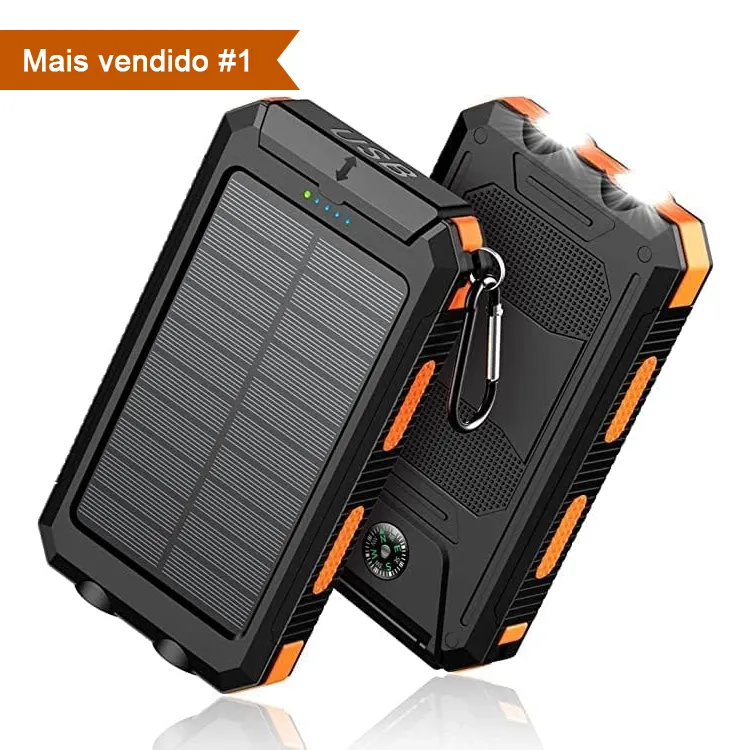 Banco De Energia Solar 20000mAh Carregador Portátil Dual USB Port Chargeur Solaire Zonne-energiebank Solarenergiebank Solar Powerbank
