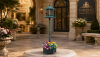 Mangeoire à oiseaux en plastique à longue perche, station d'alimentation décorative, jardinière, abri pour oiseaux sauvages, écologique, résistante aux intempéries, pour jardin et patio
