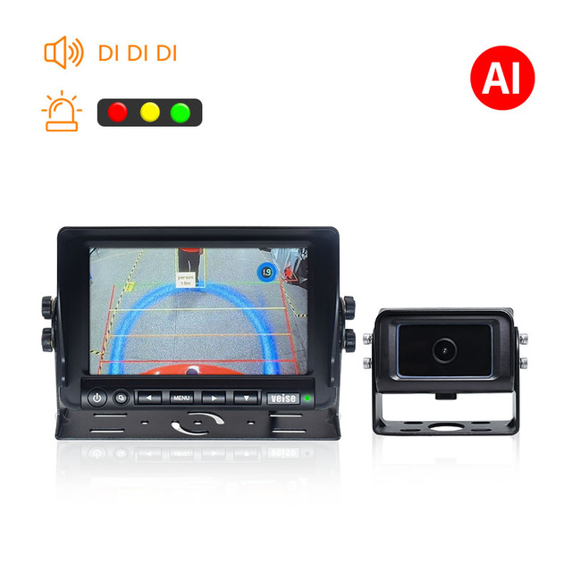 AI Pedestrian Vehicle Detecting and Warning Backup Camera System with Blind Spot Audible & Visual Alarm Reversing Camera