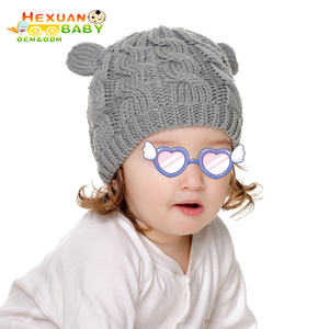 1 Set Bébé <span class=keywords><strong>Bonnet</strong></span> et Mitaines Set Enfants Tricoté Coton <span class=keywords><strong>Bonnet</strong></span> Hiver Chaud Garçons Filles <span class=keywords><strong>Double</strong></span> <span class=keywords><strong>Pompon</strong></span> Chapeaux Gants - Product Image 2