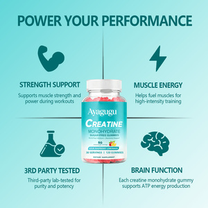 OEM <b>Creatine</b> Monohydrate Gummies Lemon Flavor 5g Muscle Strength Pre Post Workout Non-GMO Vegan Sugar Free Sport Private Label - Product Image 4
