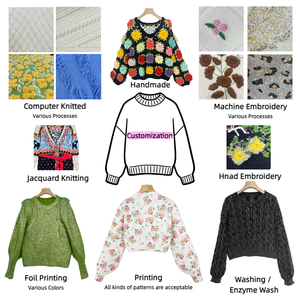 <span class=keywords><strong>Pull</strong></span>-over en maille personnalisé pour femme, style épaules dénudées, col licou, ajouré, coupe ample, fournisseur de vêtements - Product Image 4