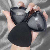 Poudre de polyuréthane hydrophile noire de haute couture, ultra-douce, ne retient pas le fond de teint ; non lavable
