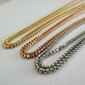 Collier pour homme de haute qualité en acier inoxydable plaqué or, chaîne carrée, bijoux XR, cadeau pour fiançailles, mariage, fête, décontracté/sportif - Product Image 2