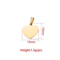 15 mm Acier Inoxydable Coeur Pendentif PVD Plaqué Or Charme Étanche pour Collier Bracelet Fabrication Rose Or Couleur Diamant Perle