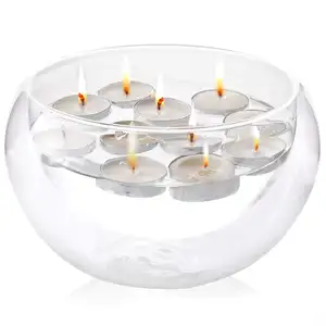 decorative double wall tealight candle holder glass for wedding