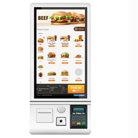 Terminal de Pago Interactivo de Montaje en Pared con Pantalla Táctil Automática, Escáner de Códigos QR/BAR, Impresora A4, Terminal de Auto-Pedido para Restaurantes con SDK