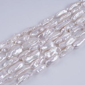 Natural 7-9mm Freshwater White Pearl <b>Beads</b> Straight Hole Pipa & Baroque Irregular Shaped Loose DIY <b>Bracelet</b> & Necklace Wholesale - Product Image 1