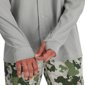 Polo impermeable extra grande 100% poliéster de alto rendimiento con cuello tipo pez y botones, camisa de pesca de manga larga. - Product Image 5