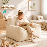 Fauteuil en mousse pour enfants avec logo personnalisé, écologique, en polaire Sherpa, housse amovible, pour la chambre d'enfant, meubles de salle d'étude