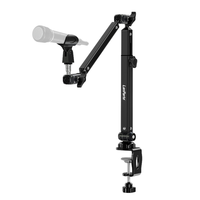 Support universel 3/8 "5/8" adaptateur support de microphone en métal pince de bureau support de micro bras de microphone de diffusion flexible