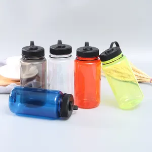 GYM Custom ized Outdoor Wieder verwendbarer Umweltschutz BPA FREE Motivational Sport Tritan Wasser flasche 1000ml Transparenter Körper