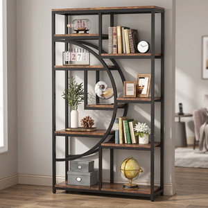 Étagère industrielle en métal, style antique, autoportante, haute, pliable, à 1 niveau, pour rangement et organisation, mobilier de maison spacieux pour salon - Product Image 3