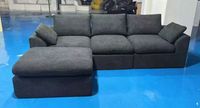 3-Sitzer Bubble-Sofa mit Fußhocker, Vakuumkomprimiert, 45D Hochdichter Schaumstoff, Modulares Wohnzimmer-Sofa, Bequemes Sofa für Zuhause