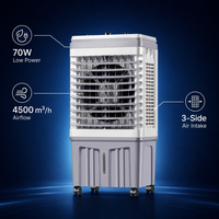 Ventilateur rafraîchisseur d'air portable FJ-820DL avec télécommande, 4500 CMH, avec bac à glace, 3 vitesses, oscillant, pour chambre et bureau
