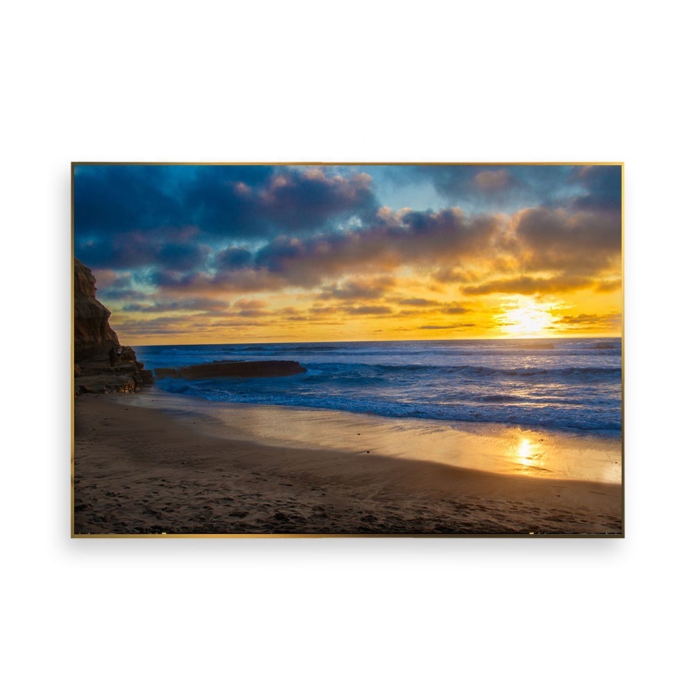 Canvas Wall Art Sunrise Blue Sea View Landscape Wall Decor Prints Artwork Ocean Bedroom Bathroom Framed Panels For Living Room