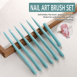 Kit de pinceaux à ongles en nylon flexible, poils doux non pelucheux pour la peinture au gel UV et la manucure - Product Image 4