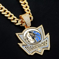 Colliers de championnat personnalisés en usine, style hip-hop, Dallas Mavericks, unisexe, chaîne cubaine tendance, bijoux
