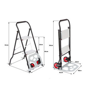 Carrito de escalera Deliladder, carro de carga multifunción de mano con carro de compras móvil de aluminio plegable con plataforma - Product Image 3