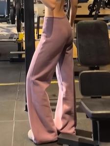 Femmes américain rétro <span class=keywords><strong>violet</strong></span> <span class=keywords><strong>velours</strong></span> côtelé vêtements de détente pantalons de survêtement 2025 été polyvalent effet drapé cordon <span class=keywords><strong>pantalon</strong></span> large - Product Image 4