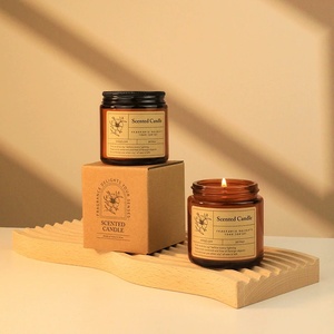 Vela de cristal marrón de lujo vendedora caliente de fábrica 100g cera de aromaterapia decoración moderna del hogar <span class=keywords><strong>velas</strong></span> perfumadas - Product Image 3