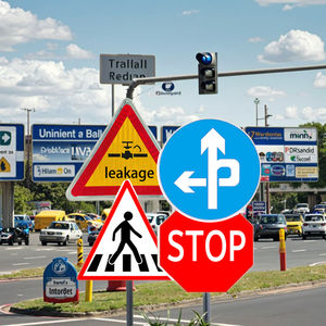 Biển báo giao thông đường bị đóng, biển báo bằng tấm nhôm, biển báo phản quang, biển báo tùy chỉnh ATD, nhiều hình dạng khác nhau - Product Image 3