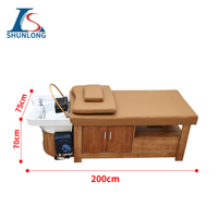 Tempat Tidur Spa Kaki dan Kepala untuk Keramas, Pijat Thailand, Salon, Wastafel, Pedikur Korea, Tempat Tidur Spa Kepala Kayu