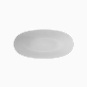 Bañera de inmersión independiente moderna blanca mate elegante Maydon bañera de piedra artificial ovalada de superficie sólida para diseño de baño - Product Image 3