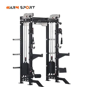 Venta caliente Gimnasio en casa Equipo de fitness Entrenador multifuncional Cable pesado Peso Power Squat Rack Smith Machine