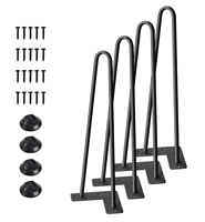Pied de Table en acier noir, 46 pièces, 2 tiges 16 pouces, meilleur accessoire de coiffure pour la Table basse, idéal en laiton, métal noir