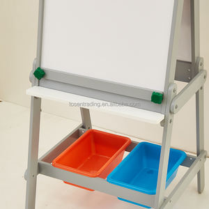 Chevalet pour enfants double face en bois, jouet de dessin pour enfants avec deux bacs de rangement - Product Image 5