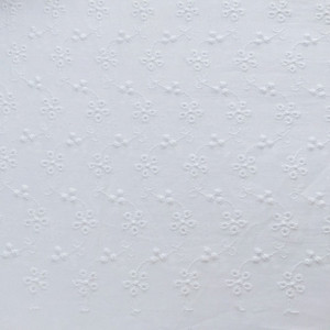 Tissu en dentelle florale brodée en <span class=keywords><strong>coton</strong></span> 100% <span class=keywords><strong>blanc</strong></span> de haute qualité à prix avantageux pour chemise de robe - Product Image 2