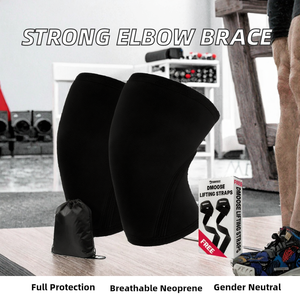 Protège-coudes unisexe robuste en néoprène respirant à compression 5MM – Soutien de coude personnalisé pour une protection complète - Product Image 2