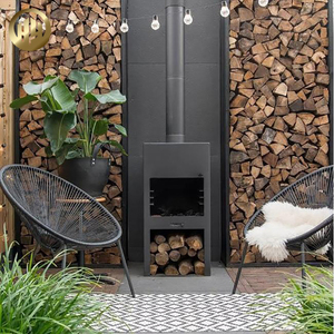 Corten Steel Outdoor Multi-function Fire Pit <strong>Chimney</strong> with Heat-Resistant Design for <strong>Garden</strong> Use Firewood Fuel Barbecue Heater - Product Image 5