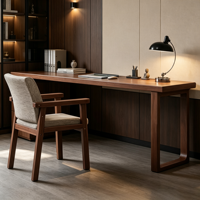 Bureau d'ordinateur moderne, durable, portable, en bois massif, long, pour la maison, le bureau, le salon, table double étroite murale, meubles Donna
