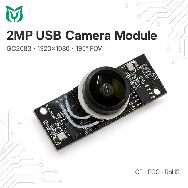 Premium 2MP USB Camera Module Full HD 195 Deg Ultra Wide Fisheye Low Distortion 30fps Compact Board Plug Play OEM ODM X-GC0012A