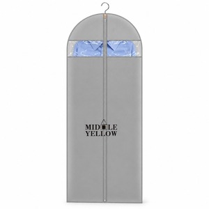 Housse de protection pour vêtements avec logo personnalisé, 65 pouces, en tissu non tissé, avec fenêtres en PVC, taille personnalisée, OEM ODM, directement de l'usine - Product Image 1