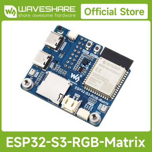 บอร์ดควบคุมเมทริกซ์ RGB Waveshare ESP32-S3, ไมโครโฟนคู่ในตัว, รองรับ Wi-Fi 2.4 GHz และ 5 (BLE) K526 - Product Image 2