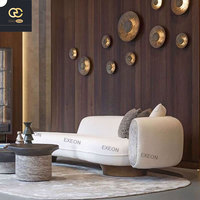 Nouveaux meubles de salon italiens de luxe au design rétro-canapé classique en tissu Teddy blanc-canapé incurvé simple créatif Villa