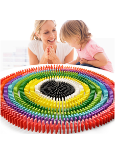 ARGE-bloques de construcción de dominó de color para niños, juguetes educativos de madera - Product Image 4