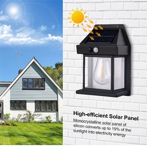 Lampes murales solaires extérieures avec capteur, <span class=keywords><strong>lampe</strong></span> à filament de tungstène, <span class=keywords><strong>lampe</strong></span> murale à induction intelligente, éclairage de cour, de <span class=keywords><strong>jardin</strong></span>, de villa - Product Image 3