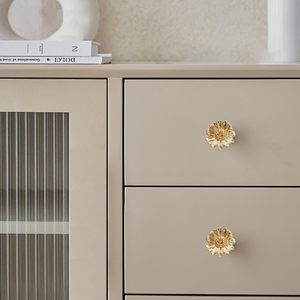 Xinally – Boutons de meuble dorés en alliage de zinc, forme fleur, pour tiroirs, armoires de salle de bain, placards et commodes - Product Image 3