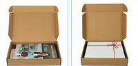 Recyclable 11x11x5cm Boîtes Plates Cadeaux Emballage Brun Kraft Papier Mailer Carton Ondulé Forte Colle Bande Zipper Boîte pour Portefeuille