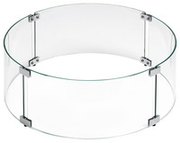 Bouclier de protection en verre pour foyer carré anti-vent