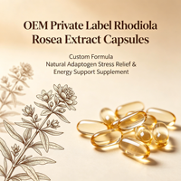 Capsules de poudre d'extrait de Rhodiola Rosea en marque blanche – Vente directe usine – Adaptogène pour le soutien mental – Suppléments à base de plantes – OEM