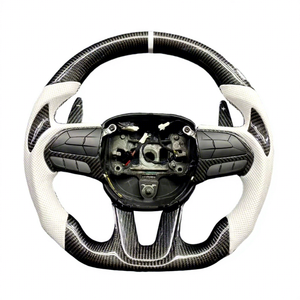 Meilleures ventes Roue en cuir perforé en fibre de carbone pour Dodge Challenger <span class=keywords><strong>Volant</strong></span> de voiture - Product Image 1
