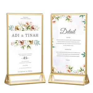 ที่ใส่ป้าย 4R ราคาโรงงานปี 2024 พร้อมขอบสีทองสําหรับงานปาร์ตี้แต่งงาน - Product Image 1