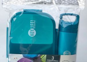 <b>Lunch</b> Box Leak Proof 3 Compartment <b>Lunch</b> Box 350 ML With Bottle 500 ML Reusable Microwave Freezer Safe Food Containers With Spoo - Product Image 6
